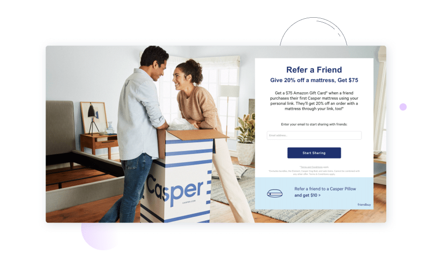 Casper referral program example